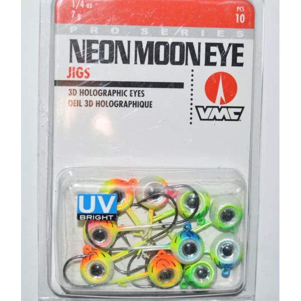 vmc neon moon eye jigs 1/4oz UV bright assortment kit