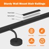 13FT Industrial Metal Stair Handrail,Round Pipe Stair Railing for Indoor/Outdoor