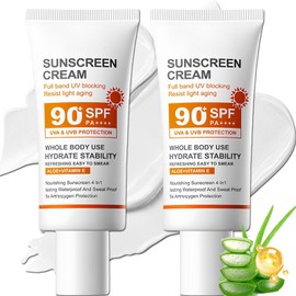 High SPF Sunscreen Set - 2Pcs SPF 90 Sun Screen Protector for Face & Body - Outdoor Travel Size Sport 90 SPF Sunscreen, 50g Each