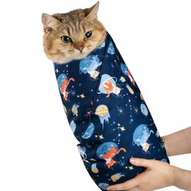 Cat Grooming Wrap,Anti-Escape Cat Wrap for Grooming,Self-Adherent Soft Cat Blanket to Wrap,Anti-Bite,Clip Nails,Anti-Scratch,Cat Calming Wrap,Cat Burrito Wrap,Swaddle Wrap Pet Tool Large Size
