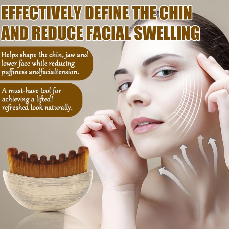 Lymphatic Contour Face Brush,Dry Brushing Face Brush,Lymphatic Drainage Massager for
