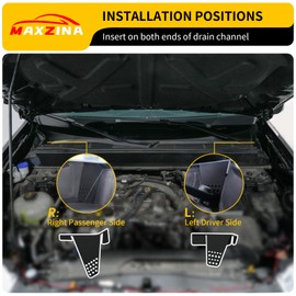 Maxzina Hood Water Barrier Compatible with 2022-2025 Ford Maverick Hood Water Drain Grille Front Trunk Water Channel Debris Filter Anti Clogging Grid 2PCS for 2024 Maverick Accessories