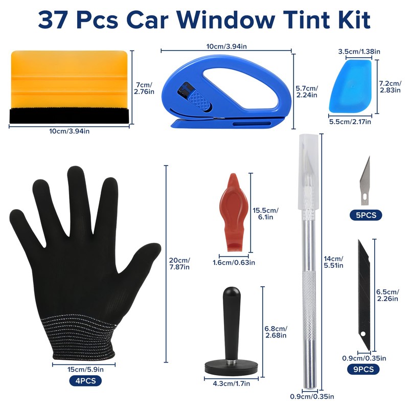Seconero 37Pcs Car Window Tint Kit with Multiple Vinyl Squeegees