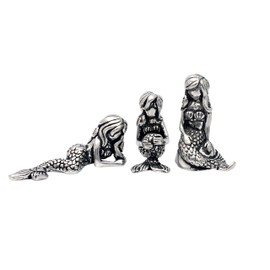 Basic Spirit Yoga Mermaid Figurine Set (Pewter)-Mini 3 pc. Set