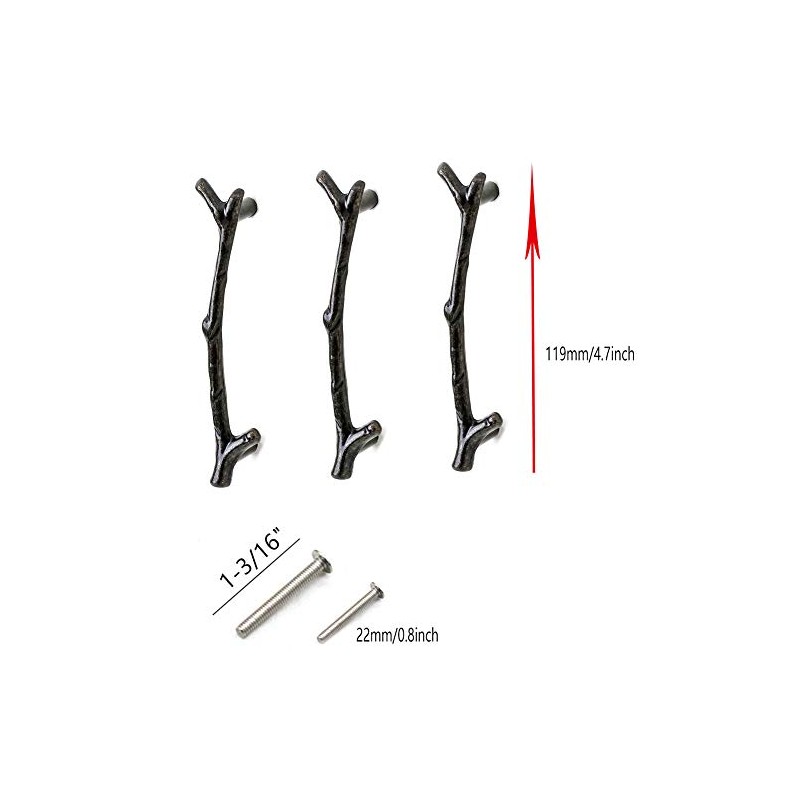 Dtacke Zinc Alloy Bronze Twig Branch Drawer Knobs Pulls Handles