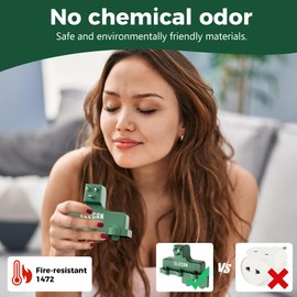Elecan 3-Outlet Wall Plug Adapter Green,Heavy Duty Outdoor Power Splitter,Weatherproof Multi Outlet Extender with Safe Cover,3-Prong Grounded Plug,Ideal for Holiday, Home and Office,EL ETL