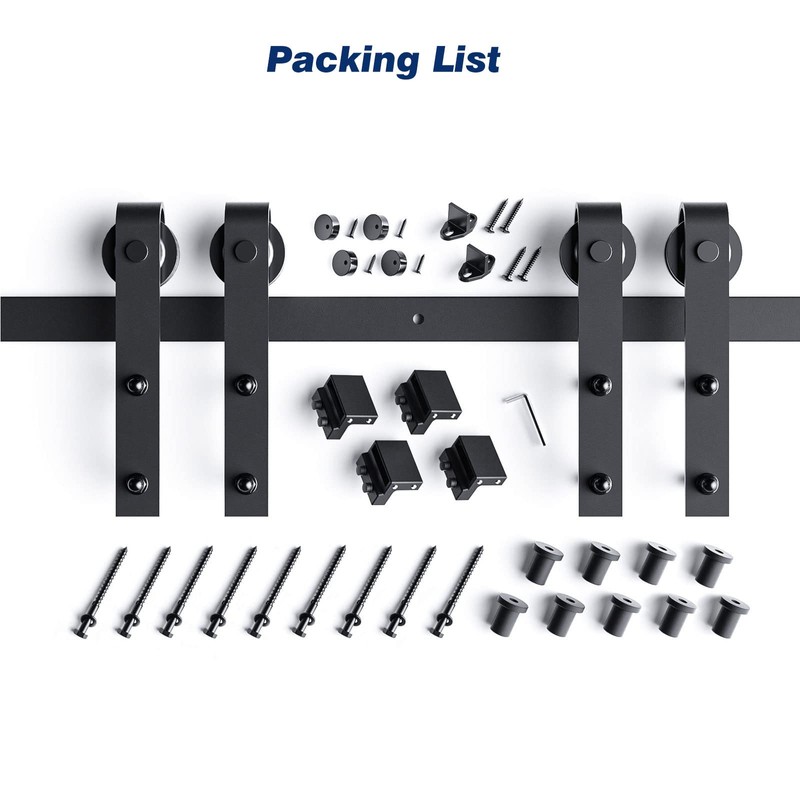 EaseLife 12 FT Double Door Sliding Barn Door Hardware Track