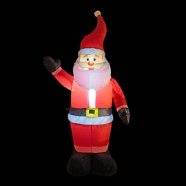 PRODUCTWORKS 4-Foot Candy Cane Lane Inflatable Santa Outdoor Holiday Decoration