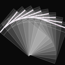 120Pcs Clear Self Sealing Cellophane Bags 6x10 Inches 1.4 Mils Clear Plastic Poly Bags Reusable Self Adhesive Cello Bag OPP Bag for Photos, Jewelry, Gifts, Cards & Envelopes