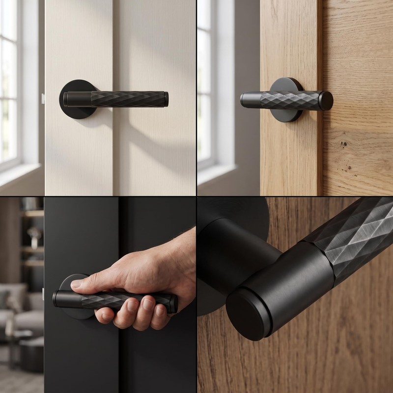 Decoranddecor Tore Lever On Rose Door Handles – Diamond Pattern