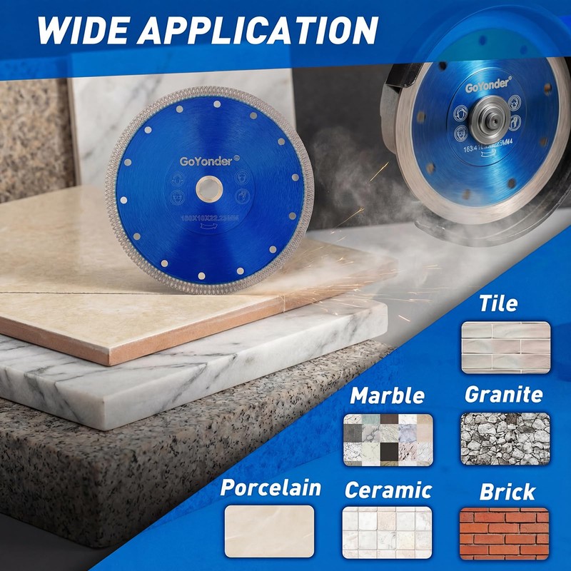 GoYonder Super Thin 7" Grinder Blades Tile Blade, Diamond Saw
