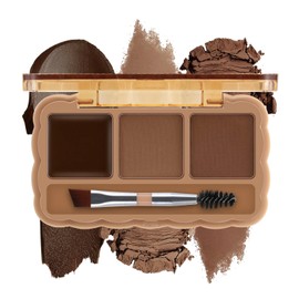 Boobeen Eyebrow Palette, 3 Colors Brow Powder Kit, Eye Brow Pomade with Double-ended Brush, Long-lasting Eye Makeup Kit, Sculpt & Define Brows, for Beginners