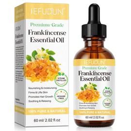 Frankincense Oil 60ml, Ätherisches Weihrauchöl 100% Reines und NatüRliches, Weihrauchöl Bio für Haut Diffusoren, Gesicht, Haarpflege, Aromatherapieöl, Massage, Bad