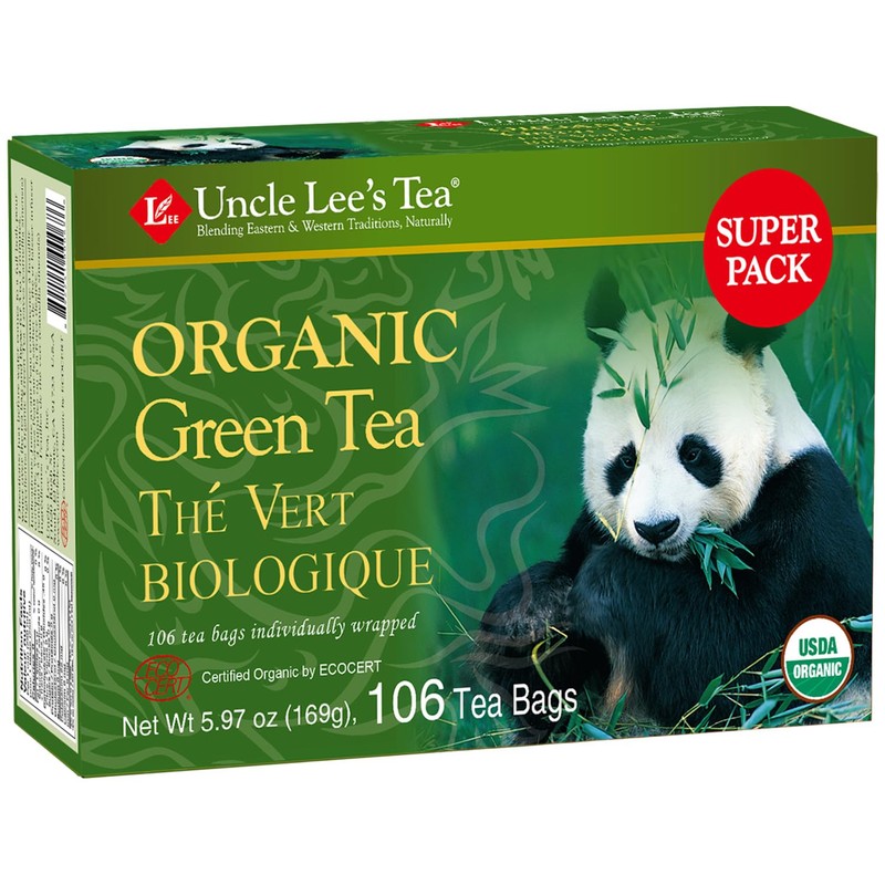 Uncle Lee's Organic Green Tea Bags, 106-Count Super Pack –