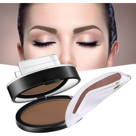 Juego de sellos para cejas en polvo, kit de sellos para cejas de larga duración y fácil uso, maquillaje de cejas natural de forma delicada (6 marrón oscuro)