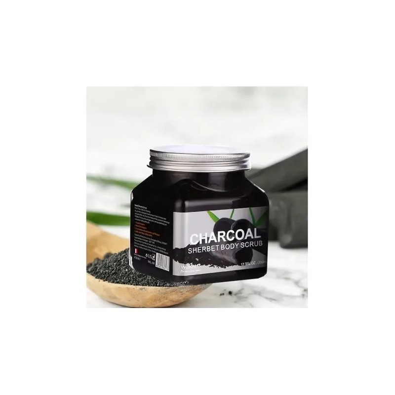 Exfoliante Natural Para Cara Y Cuerpo De Carbón Wokali 350ml