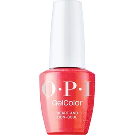 OPI GelColor Heart and Con-Soul | Opaque Bright Vivid Red Shimmer LED Cure Gel Nail Polish | Salon-Quality Shine, Long-Lasting Wear | Vegan & HEMA Free | 0.5 Fl Oz