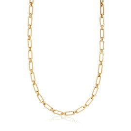 Dainty Layered necklaces for women Gold Short small chain rectangle paperclip chain necklace 18k gold choker necklace fashion jewelry for Women Girls Pin-and-loop necklace