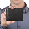 HEMING Black leather wallet for men, small wallet, wallet with