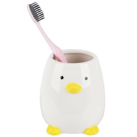 Ceramic Toothbrush Holders,Cute Animal Tumbler Makeup Brush, Toothbrush, Toothpaste Bathroom, Countertop, Razor Holder, Organizer Stand Cup,Off White