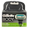 Gillette Body Razor Refill Cartridges, Less Irritation, 4 Cartridges