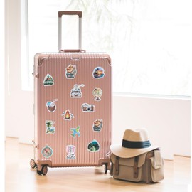 AOZUO 100PCS Vintage Travel Stickers, Cute Retro Travel Stickers Aesthetic Scrapbook Stickers Decor Stickers for Luggage Laptop Planners Phone Water Bottle Suitcase Notebooks Album