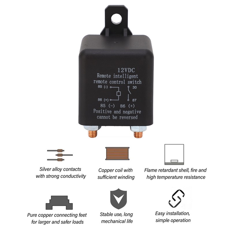 12V Remote Control Car Relay Switch NO Contact Copper Coil