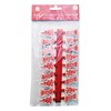 Christmas Card Holder 18 Novelty Pegs and Red Ribbon -