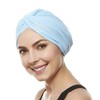 Beemo Polyester Twisted Pleated Turban Head Cover - Light Blue