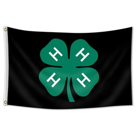4-H Clover Flag 3x5 Ft Double Sided Decoration Banner Yard Flag With Grommets