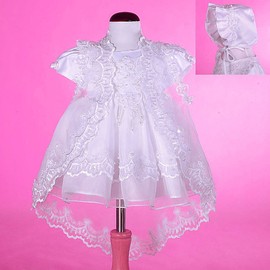 Dressy Daisy Baby Girls Scalloped Embroidery Baptism Christening Gown Dress 0-18m