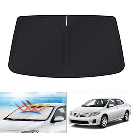 KUST - Parasol de parabrisas plegable para Toyota Corolla 2009, 2010, 2011, 2012, 2013, protector de visera plegable que bloquea los rayos UV y mantiene tu coche fresco