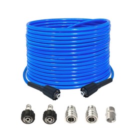 BESHED High Pressure Washer Hose 50 FT X 1/4 Inch, Kink Resistant Power Washer Extension Replacement Hose With Heavy Duty M22 Female x 3/8" Quick Connect Kit, 3000 PSI