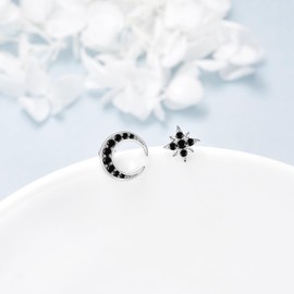 YFN Star Earrings Silver Women's 925 Sterling Silver Stud Earrings Three Stars Zirconia Earrings Stud Earrings Jewellery for Women Ladies Girlfriend Lovers, Sterling Silver, Cubic Zirconia