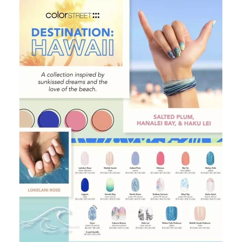 Color Street Aloha Spirit- French with a free Twosie