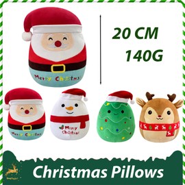 20cm Christmas Plushies Plush Santa Toy for Kids,Cute Xmas Santa Claus Squishy Christmas Plush Pillow Toy Soft Toy 8" Stuffed Animal Santa Plushies Toys for Girls Boys Gift Christmas Cuddly Toy