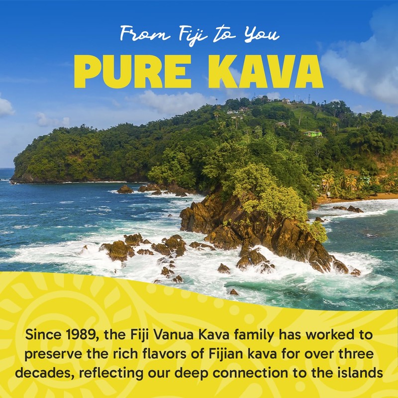 Fiji Vanua Kava Lewena Powder, Premium Medium Grind Basal Kava