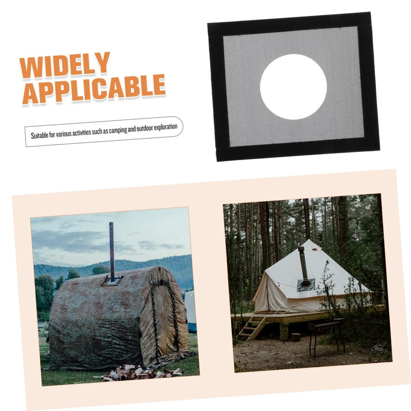 Sosoport Camping Tent Fireproof Stove Jack Kit Flame-Resistant Chimney Cover