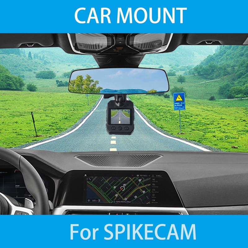 SPIKECAM Car Mount for Body Cameras, 360° Rotatable Windshield Suction
