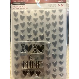 Recollections Valentine’s Day Clear Stamp And Embossing Folder Be Mine Set XOXO