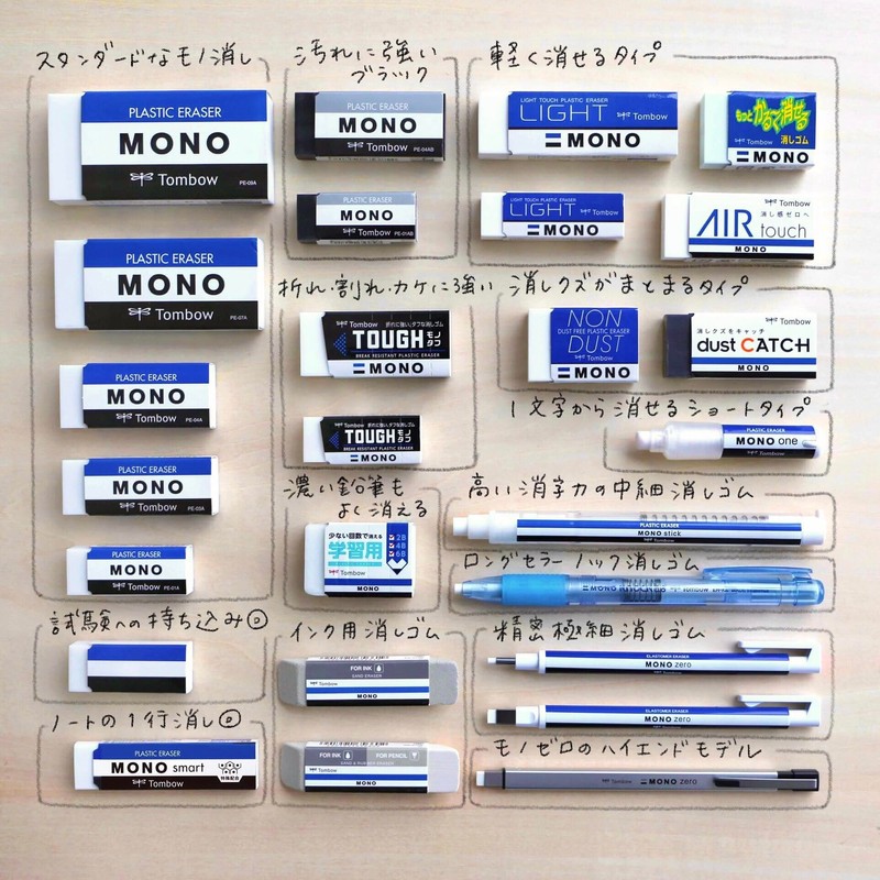 Tombow Pencil Eraser MONO Mono PE01 10 Pieces in Original