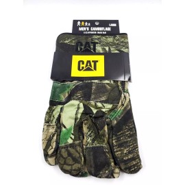 CAT NOS 2006 Caterpillar Cat Men's Camo Camouflage Leather Palm Work Gloves Large