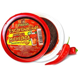 Pablito's Spicy Fuego - Premium Tamarindo Mexican Chamoy Rim Candy Dip Paste 8 oz | Hand Crafted for Drinks, Margaritas, Cocktails, Micheladas, Beer and More - Escarcharindo Arma Tu Michelada (Spicy Tamarindo)