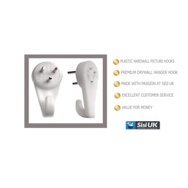 Non Trace Picture Hooks Nylon Invisible Hard Wall Drywall 30mm Picture Hanging Kit for Photo Frame Hanging Plasterboard Small Hooks Pack of 20.