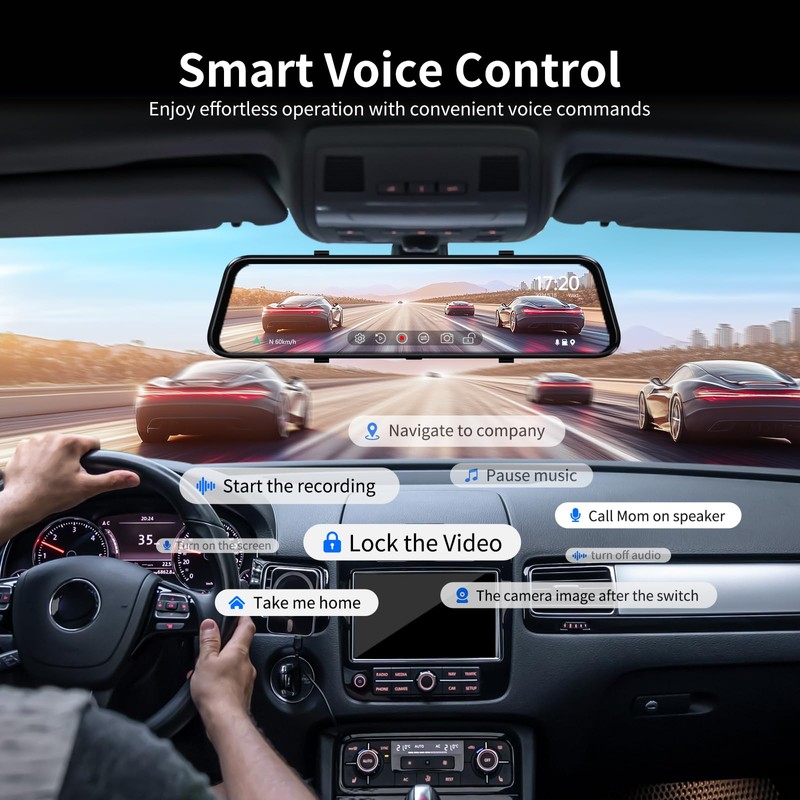 JOMISE C810 CarPlay Mirror Dash Cam Front and Rear -
