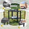 EasyUp Outdoor Side Table & End Table, 2-Tier Waterproof Resin