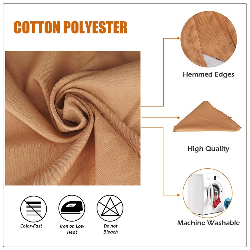 Weddecor 20 Inch Gold 2028 Cotton Polyester Table Napkin for