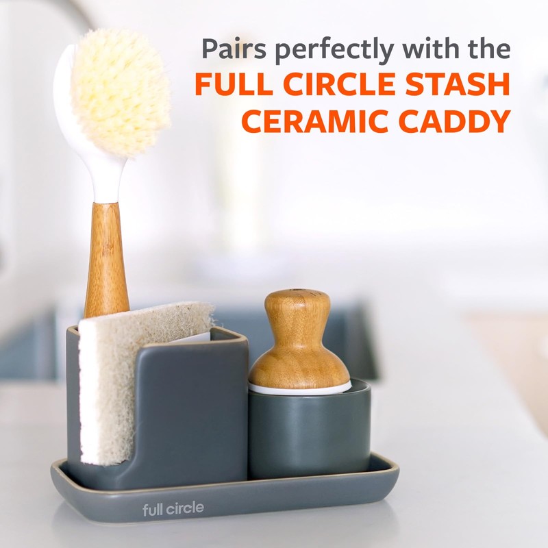 Full Circle Bubble Up - Bamboo Dish Brush & Ceramic