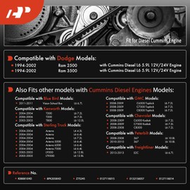 A-Premium Heavy-Duty Serpentine Belt Compatible with 1994-2002 Dodge Ram 2500 3500 with Cummins Diesel 5.9L 12V/24V, Engine Serpentine Drive Belt, Replace 8PK2058HD