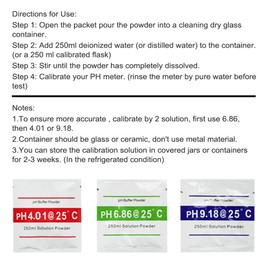 PH Meter Calibration Point 3 Type PH Buffer Powder Set Measure Calibration Solution Powder for PH Test Meter-GTRH